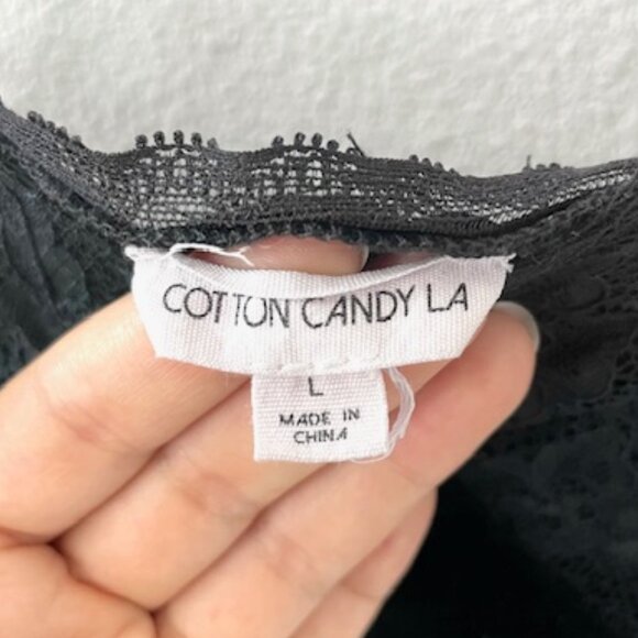 Cotton Candy LA Black Satin Tank Top - Picture 3 of 4